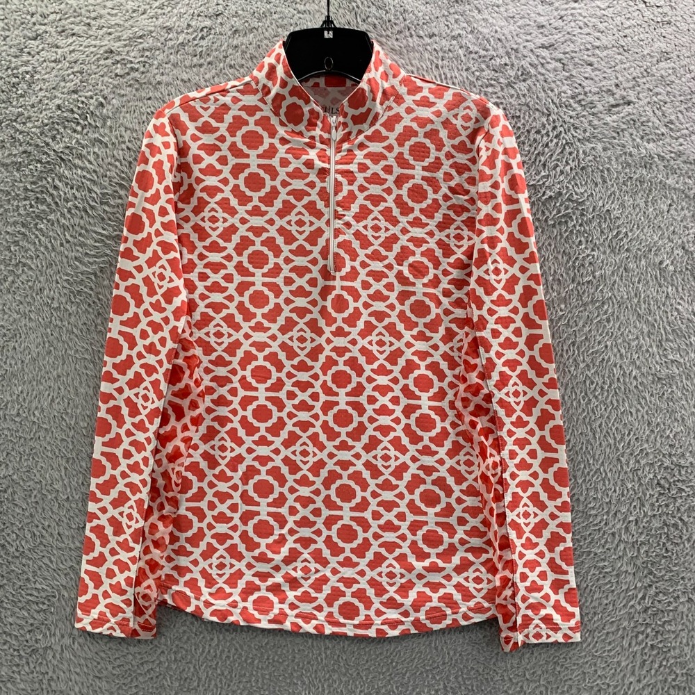 ICIKULS Jacket Womens Medium Top Geometric Pullover 1/4 Zip Lightweight